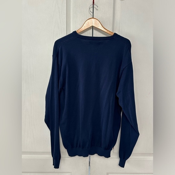 Oxford Mens V-Neck Long Sleeve Golf Sweater Size XXL Navy Blue - Picture 2 of 4